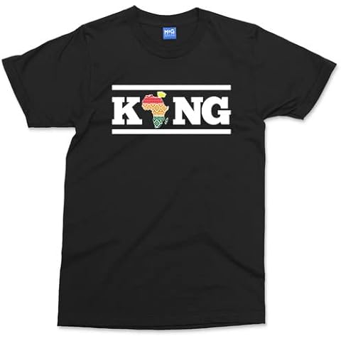 Africa King T-Shirt - Black - XL - African Map Design Mens T-Shirt - Proud African Heritage Clothing - Black History Tee - Adult & Kids Sizes - Heritage South African Gifts for Men & Boys Cover
