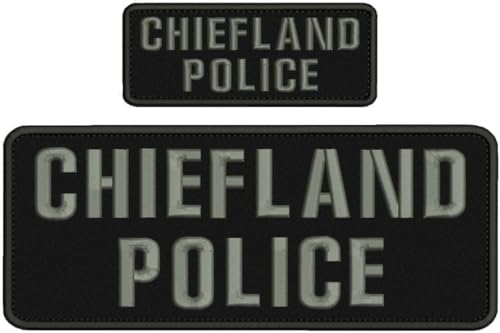 Special Patches for Velcro Patches for Uniform for Chiefland Police Embroidery Patches 4X10 and 2x5 Hook Grey Letters Model-Q-X988-3862