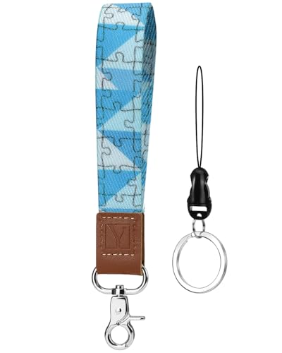 YAVVOZH Keychain Wristlet, Short Key Chain for Women Men, Soft