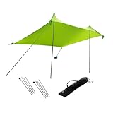 kowaku Beach Canopy Sun Protection Tent Easy to Setup Windproof Ropes with 2 Stability Poles Outdoor for Fishing Camping, Green
