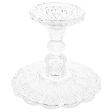 Homoyoyo Frutero de Cristal Pie Bandeja para Frutos Secos y Aperitivos Plato para Postres y Exhibir Dulces Diseño Europeo Adecuado para Hogar Restaurante y Eventos