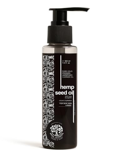 Image of Soul Stories Hemp Seed Oil 100ml | 100% Pure Cold Pressed Oil for Hair, Face & Body | Helps Improve Texture, Restore Softness & Deeply Moisturize | Rich in Omega 3, 6 & 9