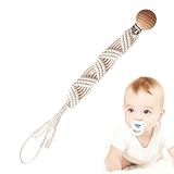 Schnullerkette, Schnullerkette – Clips aus Holz, Baumwollseil, flexible...