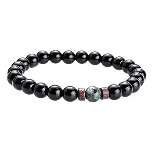 Haloppe Herren-Armband, Geschenke, verstellbares Paar-Armband, Herren-Armband, einzigartige Oberfläche, Vulkanstein, Modeschmuck, elastisches Seil-Perlen-Armband für den Alltag, 2 Stück Cover