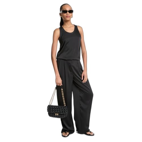 Michael Kors Women's Satin Wide Leg Pant, Black, 8