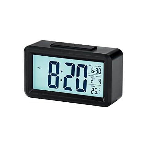 Sonnet 1.5" LCD Numbers Alarm Clock with Light Sensor Cover