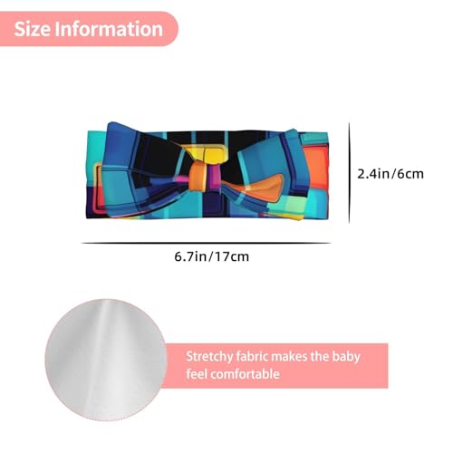 Square geometry diagram Picture Baby Bow Headband Stretchy and Soft for Newborns, Infants, Toddlers, and Kids Girls3