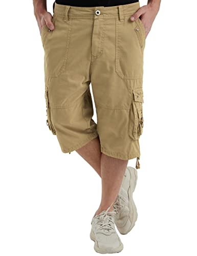 VOPOKER Short cargo masculino com vários bolsos shorts masculinos clássicos de algodão abaixo do joe
