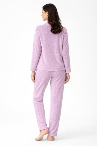 Image of CAMEY Women's Printed Full Sleeve Round Neck /V-Neck Top and Pajama Pants with Pockets