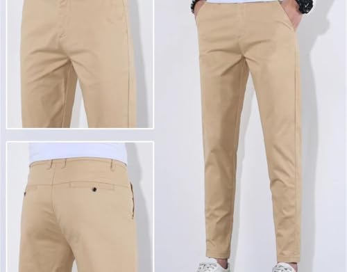 Men Thin Cotton Casual Straight Trousers Lightweight Loose Fit Streetwear Long Pants for Summer3