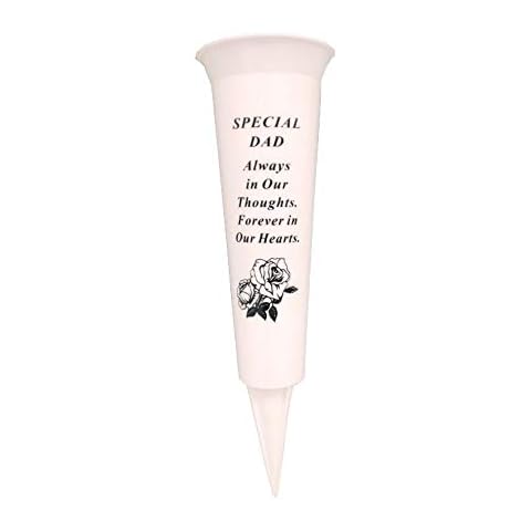 Graveside Memorial Vases/Flower Holders Ornament, Engraved with a Funeral Verse | A Personalised Plastic Spike Grave Decoration Ornament for your Loved Ones (Special dad) Cover