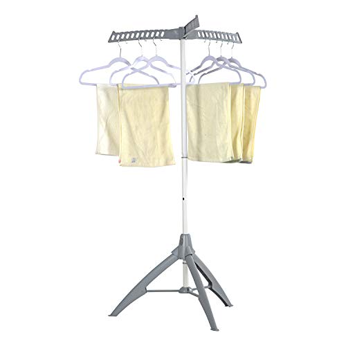 Collapsible Clothes Drying Rack, Portable Garment Racks Indoor, Foldable Standing Laundry Racks for Drying Clothes, Tripod Stand, Hangaway Garment Rack, Steamer Hanger Stand