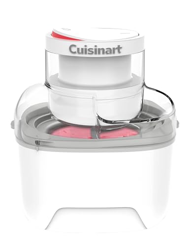 Cuisinart Custom Scoops Personal Ice Cream Maker 0.5 L, Home Frozen Dessert Machine for Ice Cream, Sorbet & Dairy-Free Treats, White