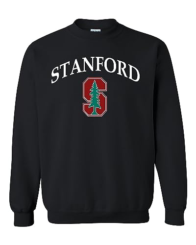 World And Space University Crewneck Sweathirt Classic Logo Heavy Blend Sweater (US Alpha Medium Regular Regular STANFORD UNIVERSITY - BLACK)
