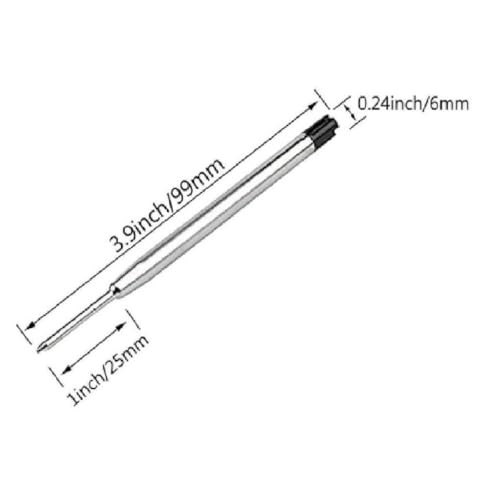 10 Cargas Refil Preta de Reposição de Tinta Compatíveis com Caneta Parker Crown Ca14007a Quink Flow