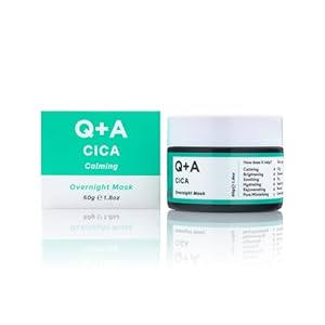 Q+A Cica Overnight Face Mask (50g), Calming, Hydrating and Barrier-Strengthening Face Care, Sleeping Mask for Sensitive, Stressed and Dry Skin, With Centella Asiatica, Vegan Skincare