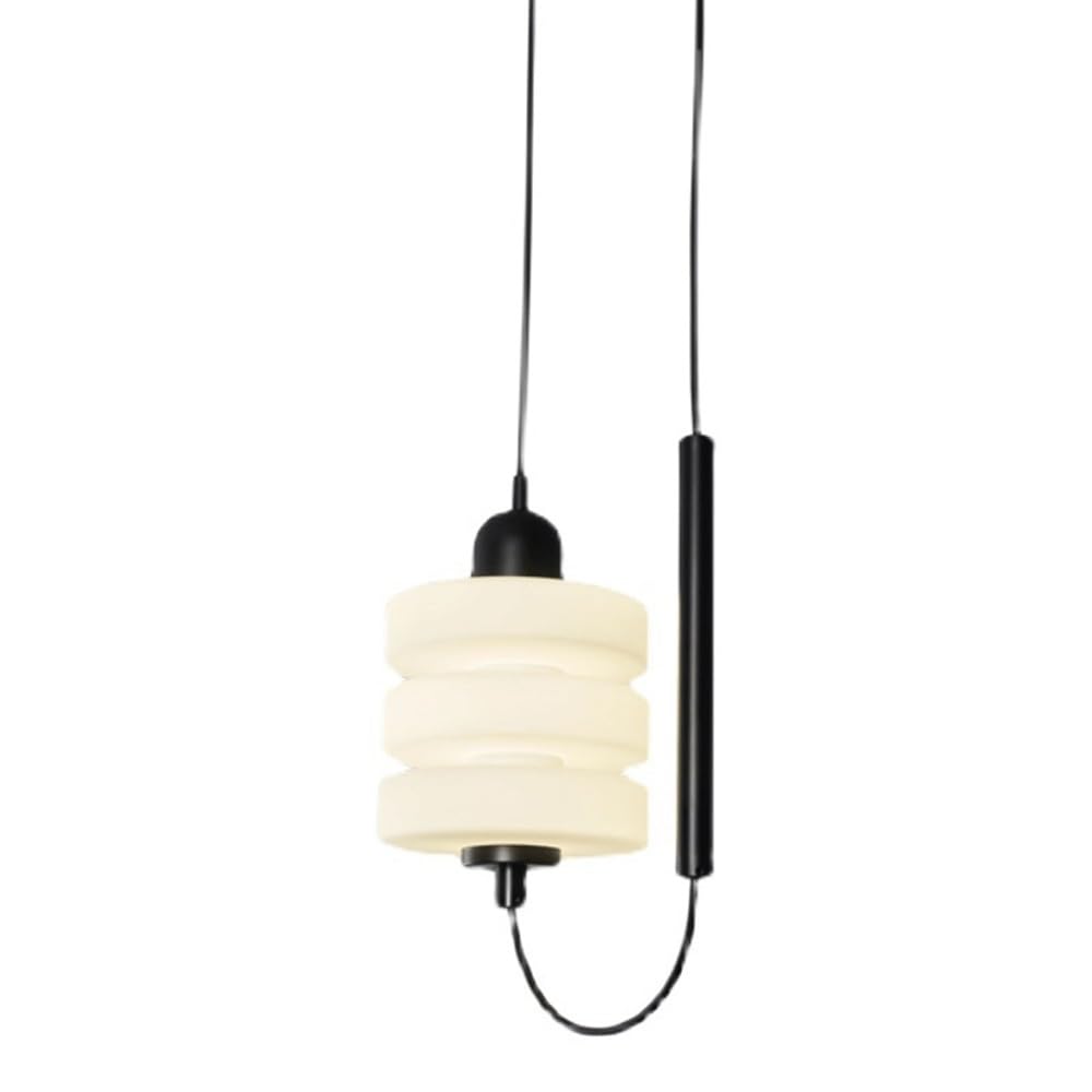 Lustre à suspension réglable en hauteur, luminaire LED cylindrique haut de gamme en verre
