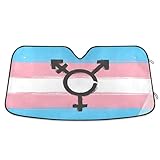Pare-soleil pour pare-brise de voiture transgenre, symbole de fierté transsexuelle, drapeau bleu, pliable pour pare-brise de voiture, housse de pare-brise de voiture, couverture de fenêtre avant de