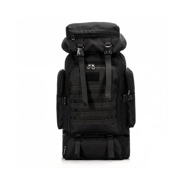 80L Camping Hiking Backpack,Molle Military Tactical Rucksack Backpack,Waterproof Lightweight Hiking Backpack for Outdoor (Black, 80L)