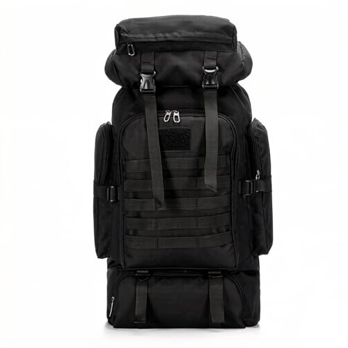 80L Camping Hiking Backpack,Molle Military Tactical Rucksack Backpack,Waterproof Lightweight Hiking Backpack for Outdoor (Black, 80L)