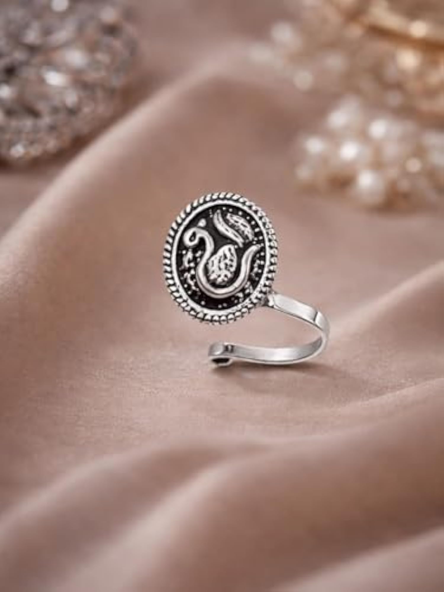 Oxidized Silver Maharashtrian Nath Nose Pin for Women