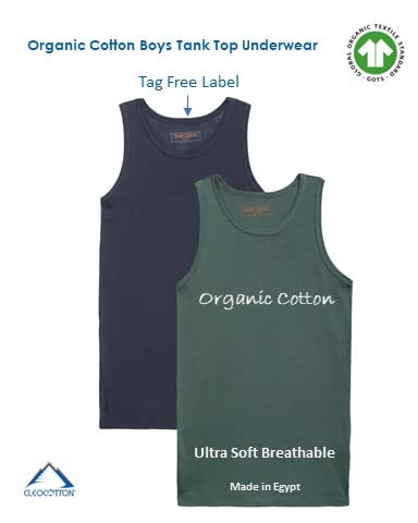 Cleocotton Me, Boys Tank Top Undershirt Blue-Green #TOP1