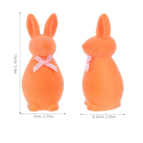 Estatua de conejo flocked para decoración de mesa miniatura 5