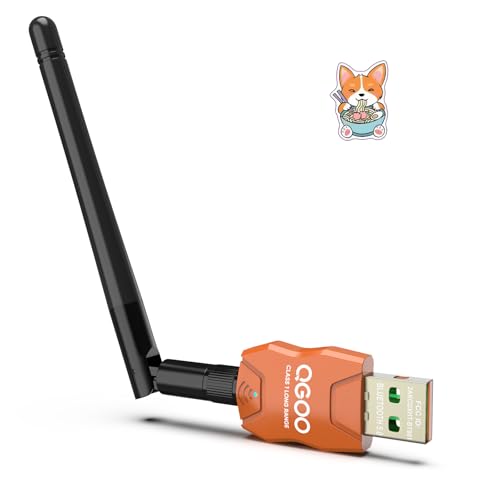 Class 1 Long Range Bluetooth Adapter for PC, QGOO USB Bluetooth Adapter for PC 5.3+EDR, Bluetooth Dongle Bluetooth Receiver Support Windows10/8.1/8/7?orange-009?