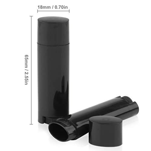 20Pcs 5G Oval Lip Balm Containers Empty Refillable Plastic Diy Lipstick Lip Gloss Tubes Holder Chapstick Tube Crayon Pipe Bottle Case (Black) #TOP2