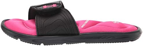 Under Armour Ignite IX Slide Sandal, Black (002)/Pink Surge, 11 US Unisex Little Kid | Image 7