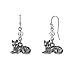 1928 Jewelry Women's Pewter Cat Wire Earrings, Silver, One Size