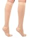 Mojo Compression Socks for Women and Men 20-30mmHg Knee High - Opaque Graduated Support Compression Stockings for Swelling, Lymphedema, Nursing - Beige, Large - AB201