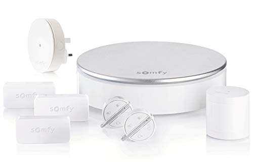 Somfy 2401497A Home Plug and Play Alarm with Smart Connectivity, Includes Motion, 3 Door and Window Sensors, White