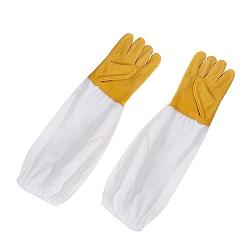 QUMIIRITY Beekeeping Gloves White Sheepskin Gloves Protective for Beekeeping Supplies Home outside Use Xxl