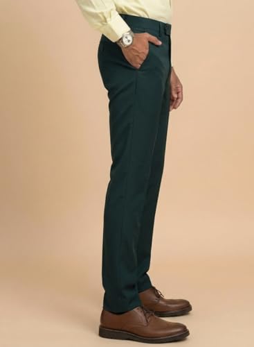 Image of SaintX Men's Premium 4-Way Solid-Stretchable Formal Pants | Performance Grade Pro Weave Anti-Wrinkle Fabric | Slim Fit Trouser | Shirt Gripping Expandable Waistband | Executive Office Wear (ST02)