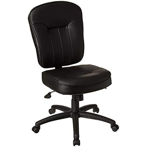 Boss Office Products Leather Adjustable Task Chair Without Arms, Black, B563 Cover