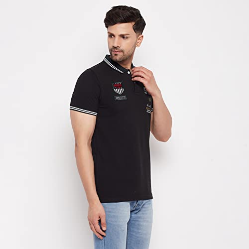 Image of Duke Stardust Men Polo Neck Half Sleeve Cotton T-Shirt (LF5855 Black XXL)