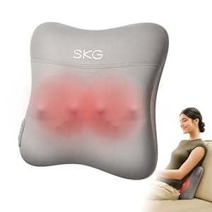 SKG® Das Original kabelloses Nacken- und Rückenmassagegerät mit beidseitiger Wärmefunktion, tragbares Massagekissen mit Vibrationsmassage für Zuhause & Büro, Geschenk für Damen und Herren, VS500