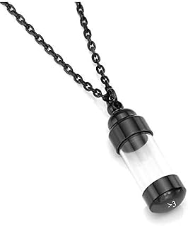 Zysta Acrylic Cylinder Urn Necklaces for Ashes Clear Glass Tube Vial Necklace Ash Container Urns Locket Pendant Keepsake Memorial Creamation Jewellry