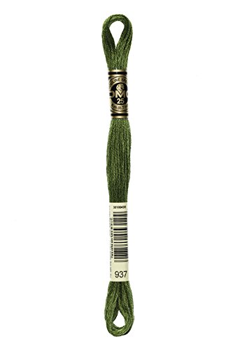 Image of DMC Thread 6-Strand Embroidery Cotton 8.7 Yards Medium Avocado Green 117-937 (12-Pack)