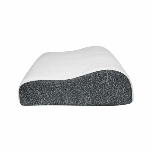KITCHIVO™ Memory Foam Pillow, Contour Cervical Orthopedic Memory Foam Pillows Supports Neck Pain and Shoulder Pain for Sleepin Cervical Pillow Neck Support Pillow for Side Back (White & Green)