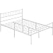 Yaheetech Marco de Cama para Colchón de 140x200cm Cama Matrimonio con Patas 32cm Cama de Metal con Espacio Bajo de Almacenamiento Blanco