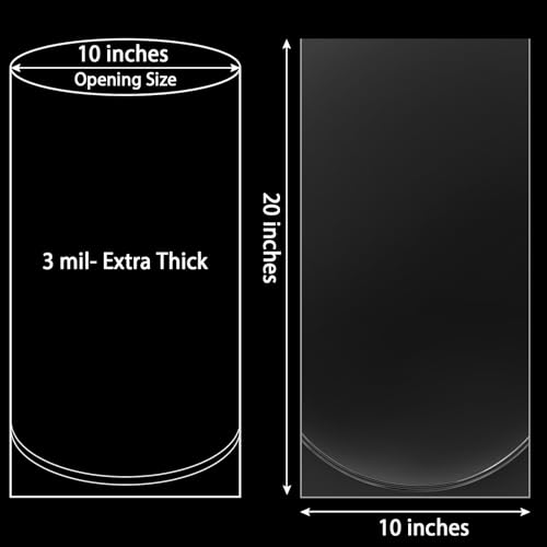 Image of Live Fish Bags, 10x20 inch Round Bottom Double Seal Clear Fishery Bags, Leak-Proof Fish Transport Shipping Bag, HDPE Bag for Freshwater & Saltwater (Ultimate 3 mil, 50 Pack)
