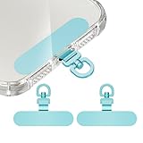 2個入り Heptour スマホ ストラップホルダー 極薄0.2mm 浮きにくい設計 ステンレス製 360度回転可 薄型 丈夫 全機種対応 充電干渉なし 落下紛失防止 (ティファニーブルー)