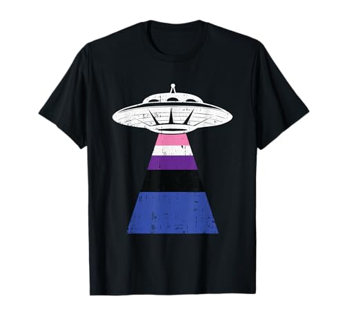 Alien Abduction Gender-Fluid Pride LGBT-Q UFO Proud Ally Camiseta