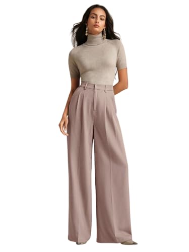 Image of KOTTY Womens Solid Straight fit Pleated Front Office Wear Pant