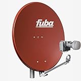 Fuba 4 Teilnehmer Sat Anlage DAL 804 R | Sat Komplettanlage mit Fuba DAL 800 R Alu Sat-Schüssel/Sat-Spiegel Ziegelrot + Fuba DEK 417 Quad LNB für 4 Receiver/Teilnehmer (HDTV-, 4K- und 3D-kompatibel)