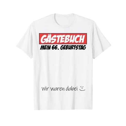 Libro de visitas para fiesta de 66 cumpleaños, diseño de hombre y mujer Camiseta