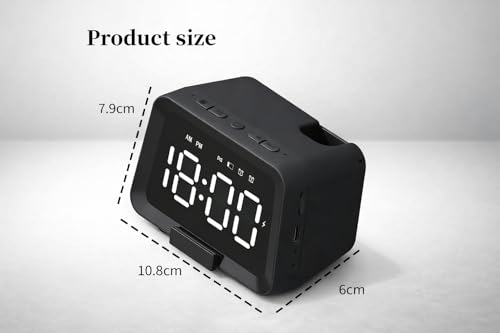 Image of AERYS Digtial Alarm Clock with Heavy Speaker Radio Pen and Mobile Holder | 5.4 Hi FI Stereo Sound Speaker with Dual Alarm | USB-C | Ideal for Students, Home, Office,Home Decor, Corporate Use