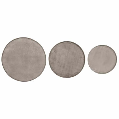 Table basse 3 pcs en bois composite argenté et pieds métal - 8
